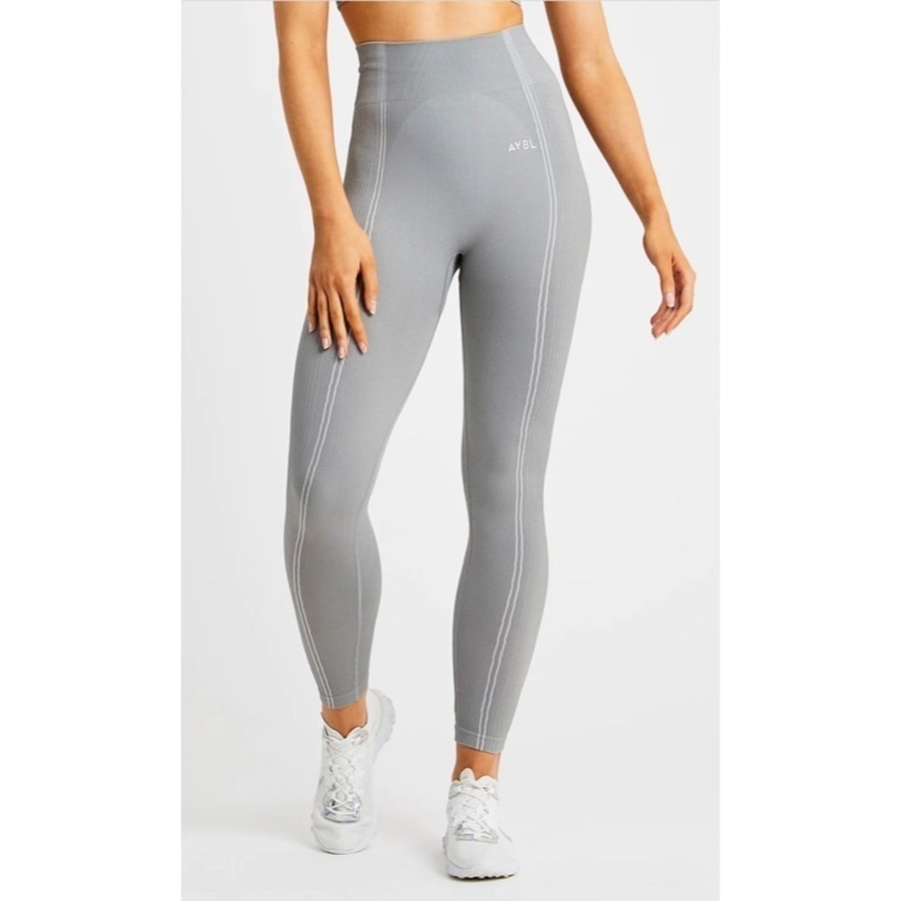 AYBL Ribbed Side Reflex Seamless Leggings in Grey